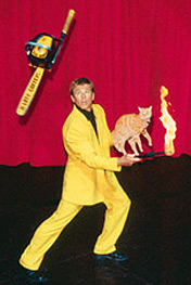 Marty, cat, fire and chainsaw